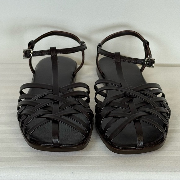 New! Madewell ‘Milano Fisherman Sandal’ Dark Brown Leather Women’s Size 10 - Picture 4 of 13